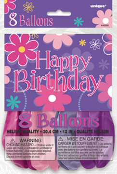 Happy Birthday Blossom 8pk Balloons