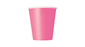 Hot Pink Paper Disposable Cups 9oz. (270ml)