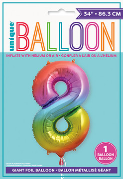 34" Giant Foil Balloon  Number 8