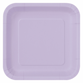 Small purple disposable square plate