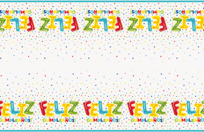 Feliz Cumpleanos Balloon Decorated Rectangular Table Cover 54 in x 84 in