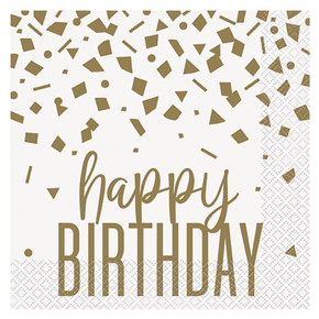 confetti gold happy birthday large paper napkins 16-count