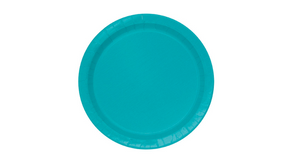 Caribbean Teal Paper Plates Round Large 16 ct. 8 5/8 in. 21.9 cm
