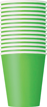Lime green paper cups 9 oz 14 count disposable party cups