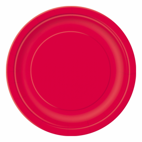 Small red disposable plate