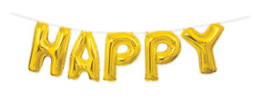 1 Kit 13 Balloon Happy Birthday gold