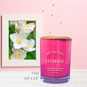 Jasmine, Ana's Soy Scents 11oz Candle with Lid