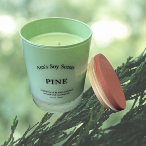 Pine, Ana's Soy Scents 11oz Candle with Lid