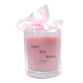 Dozen Roses, Ana's Soy Scents 11oz Candle With Sheer Bag