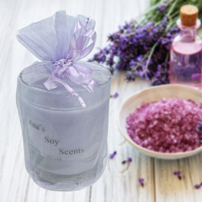 Lavender, Ana's Soy Scents 11oz Candle With Sheer Bag