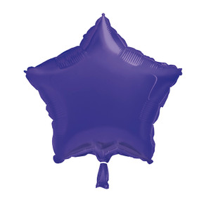 Metallic purple star shaped balloon 18"