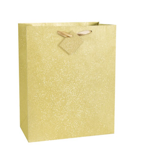 Festive winter snowflake gift bag in metallic colors