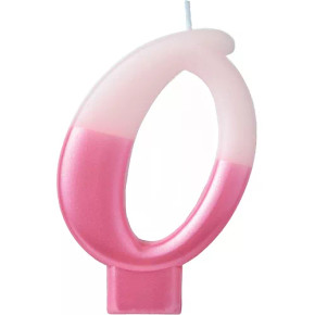 Birthday Candle Numeral ''0'' Pink