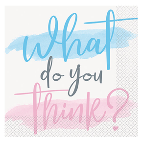 gender reveal party large paper napkins 16-count