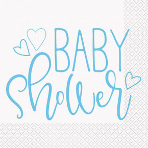 Blue Hearts Baby Shower Luncheon Napkins (16ct.)