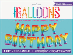 1 Kit Ensemble Happy Birthday 13 Balloons Colors