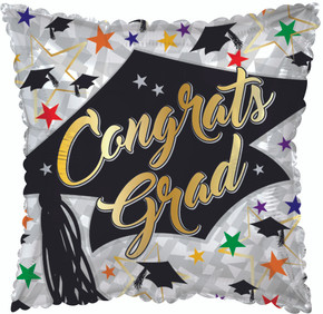 17'' Congrats Grad Prismatic Foil Balloon