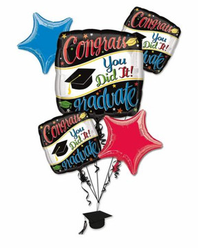 You Did it Graduation Balloon Bouquet (5 Balloons)