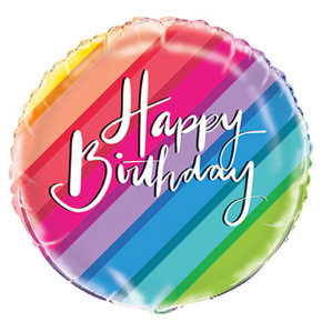 Rainbow Happy Birthday Foil Balloon