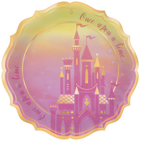 Disney Princess 10 1/2" Metallic Shaped Plates-8ct