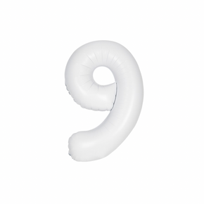 34” Matte White Number 9 Foil Balloon – 1ct
