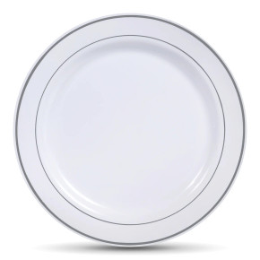 Silver Rim Plates 50ct. Combo