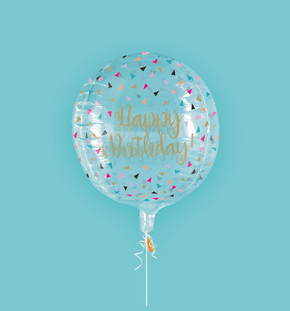 15 " (38.1CM)  Printed Clear Sphere Helium Helium Balloon