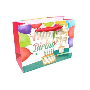 Happy birthday : Balloons And Birthday Cake With " Happy Birthday" Text - XS