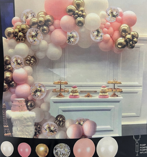 White Pink Gold Balloon Garland Arch Kit /set