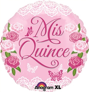 Mis Quince Swirls Balloon Packaged 18''