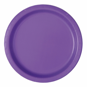 Neon Purple Round Paper Plates – 8 5/8 in (16 ct)