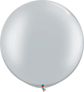 Add Glamour and Elegance with Round Silver Latex Balloons - 3ft (2ct) for Spectacular Celebrations