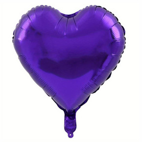 Enchanting Heart-Shaped Purple Foil Balloon - 18'': Add a Splash of Romance to Your Celebrations!