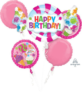 Indulge in Fun with our Sweet Shop Balloon Packaged Bouquet - Perfect for Candy-Themed Parties!
