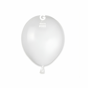 5 inch white balloon close up detail