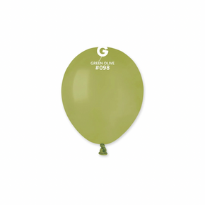5 inch olive green balloon close up smooth surface