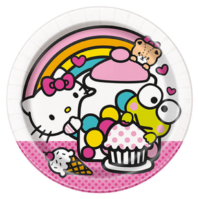 Disposable plate featuring Hello Kitty and Friends artwork