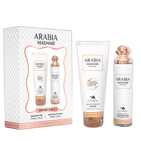 Arabia Madame combo set with moisturizing lotion and fragrance mist for women Arabia Madame combo set with moisturizing lotion and fragrance mist for women