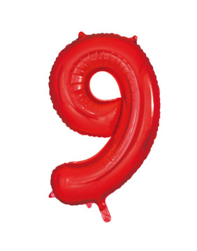 34-inch Number 9 Red Foil Balloon for Birthday, Anniversary, or Event Decorations