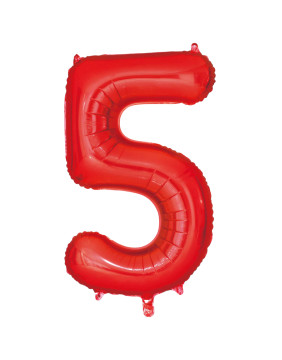 34-inch Number 5 Red Foil Balloon for Birthdays, Anniversaries, and Party Decorations 34-inch Number 5 Red Foil Balloon for Birthdays, Anniversaries, and Party Decorations