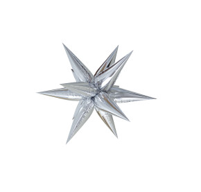 26-inch silver starburst foil balloon with metallic finish, ideal for elegant parties, weddings, and special celebrations 26-inch silver starburst foil balloon with metallic finish, ideal for elegant parties, weddings, and special celebrations