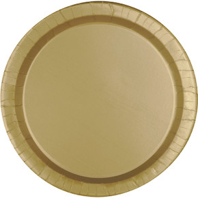 Gold paper plates 20 count 8.5 inch round disposable party plates