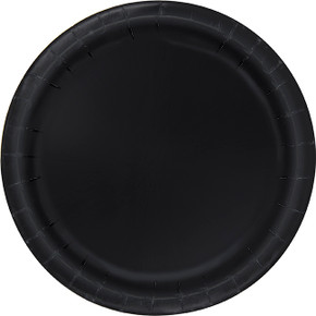 Black paper plates 20 count 8.5 inch round disposable party plates