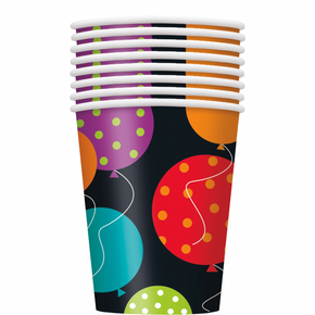 Birthday Cheer Paper Cups – 9 oz, 8 ct