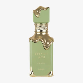 Eclaire Pistache by Lattafa perfume bottle with elegant packaging