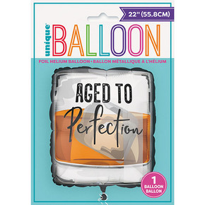 aged to perfection party balloon used as birthday decor