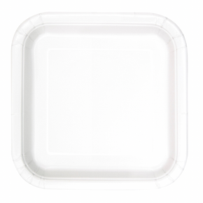 Round disposable white plate