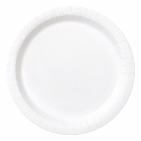 White round paper plate