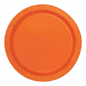 Pumpkin orange round paper plate