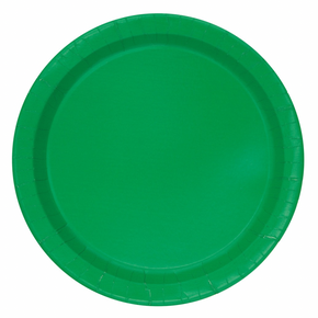 Emerald green round paper plate